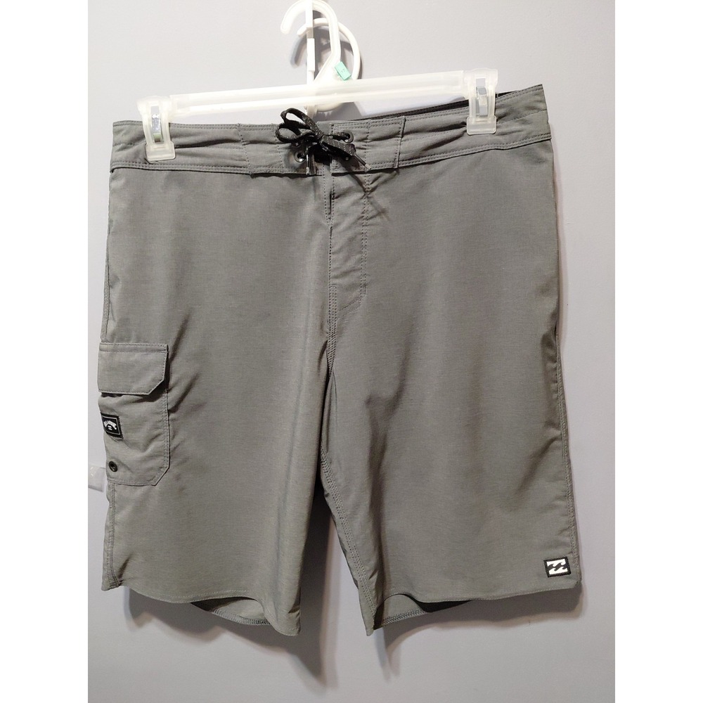 New Billabong Mens 32×9 All Day Recycler Pro Shorts Gray Drawstring Cargo